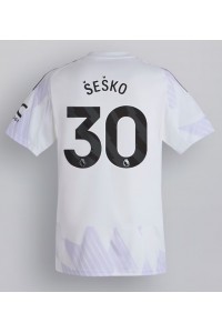 Manchester United Benjamin Sesko #30 Jalkapallovaatteet Vieraspaita 2025-26 Lyhythihainen